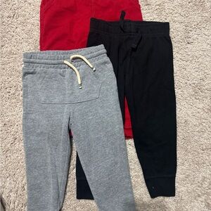 okie dokie Kids Sweatpants Set - Red, Black & Gray